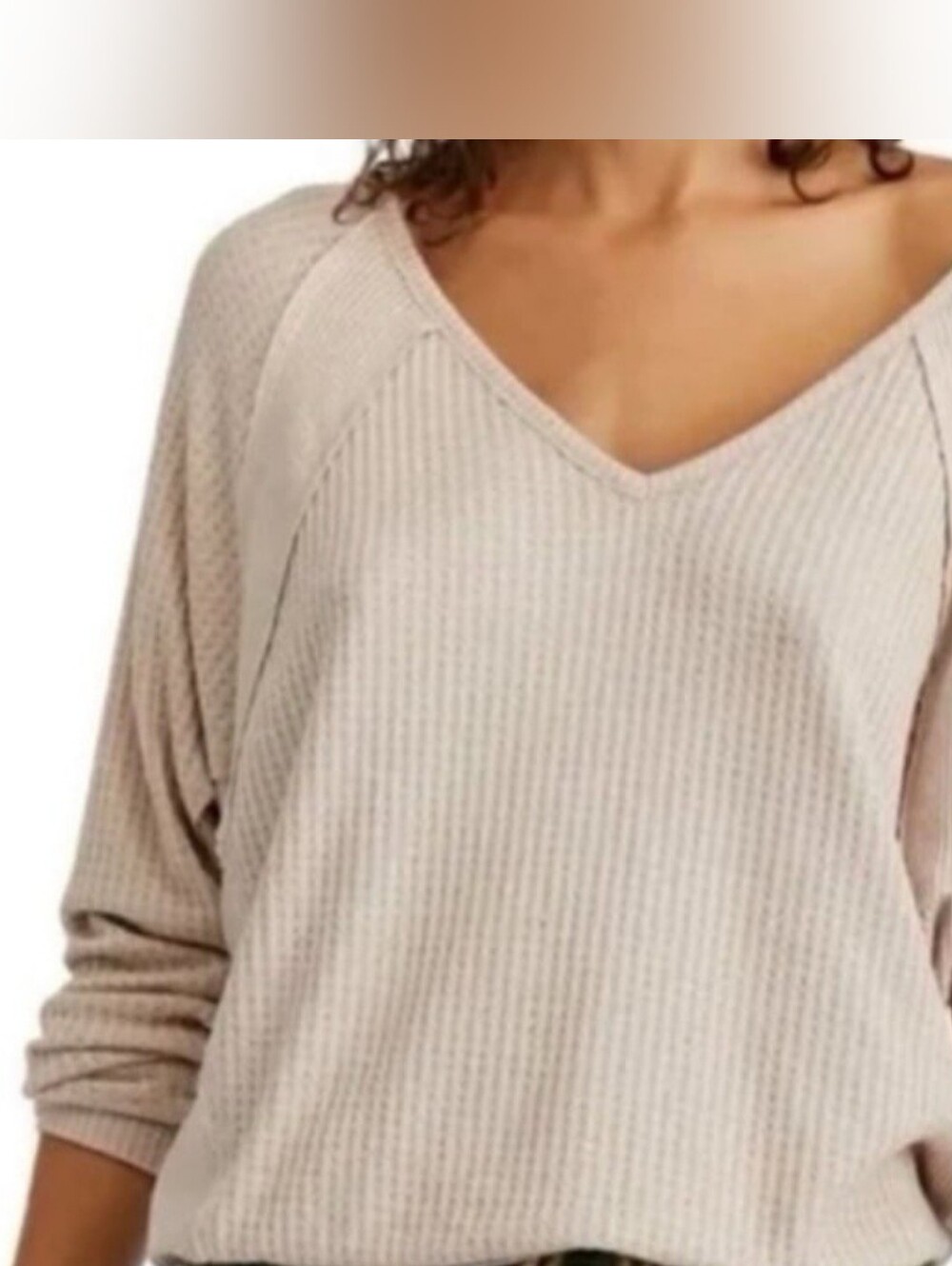 Free People We The Free Santa Clara Waffle Knit Thermal Top